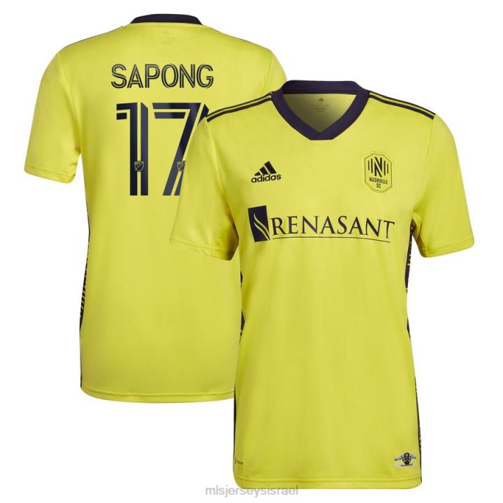 ג'רזי D66L1059 MLS Jerseys גברים nashville sc c.j. sapong adidas yellow 2022 החולצה העתקית של ערכת השיבה הביתה