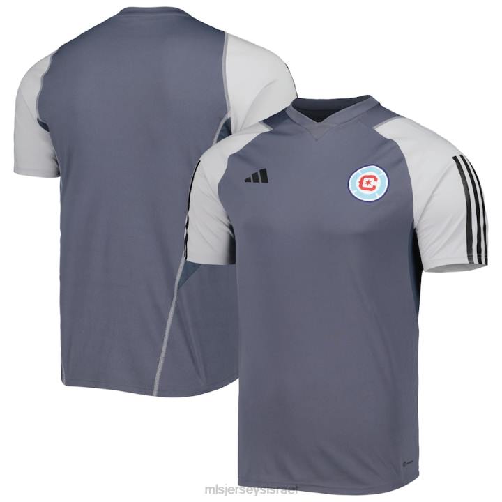 ג'רזי D66L1124 MLS Jerseys גברים שיקגו פייר אדידס אפור 2023 חולצת אימון בשטח