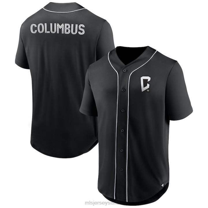 ג'רזי D66L231 MLS Jerseys גברים קנאי צוות קולומבוס ממותגים חולצת כפתורי בייסבול אופנה שחורה תקופה שלישית
