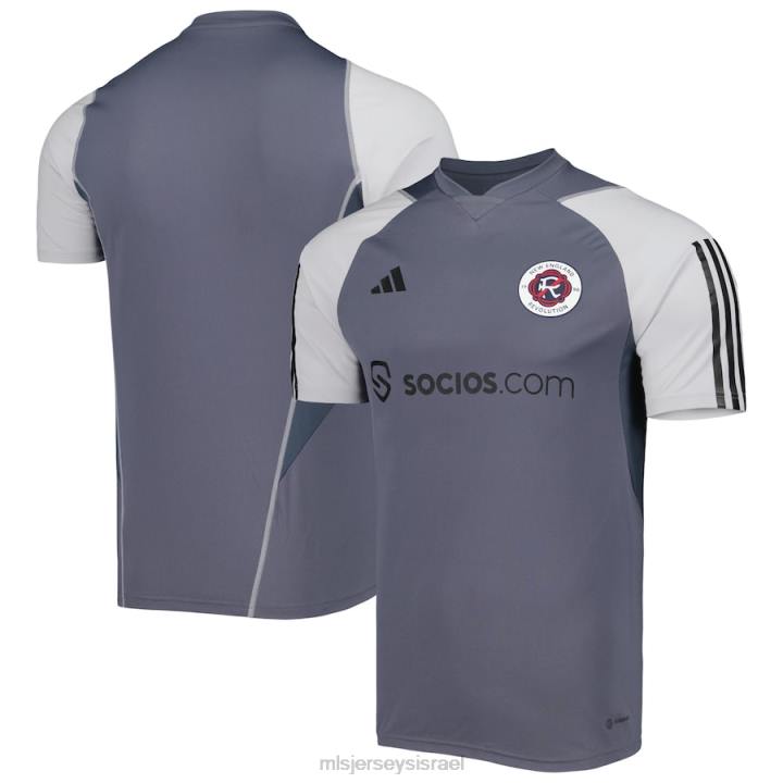 ג'רזי D66L310 MLS Jerseys גברים מהפכת ניו אנגליה אדידס אפור 2023 חולצת אימון בשטח