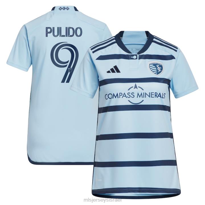 ג'רזי D66L924 MLS Jerseys נשים ספורט קנזס סיטי אלן פולידו אדידס כחול בהיר 2023 חישוקים 4.0 עותק נגן חולצה
