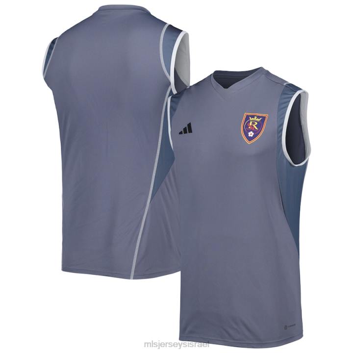 ג'רזי D66L979 MLS Jerseys גברים סלט לייק אדידס אפור 2023 על המגרש חולצת אימון ללא שרוולים