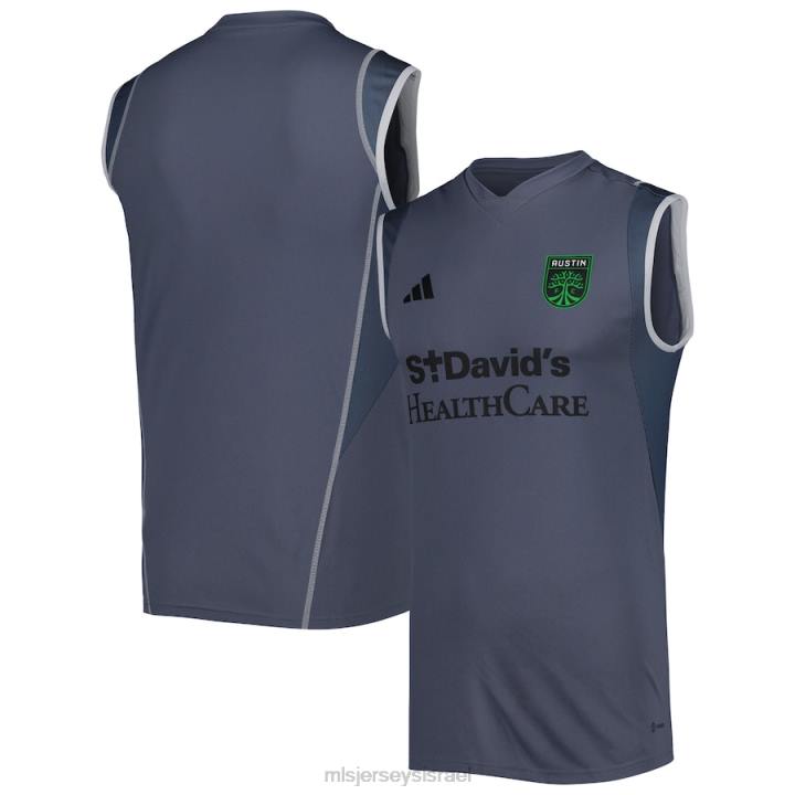 ג'רזי D66L518 MLS Jerseys גברים אוסטין fc adidas אפור 2023 על המגרש חולצת אימון ללא שרוולים