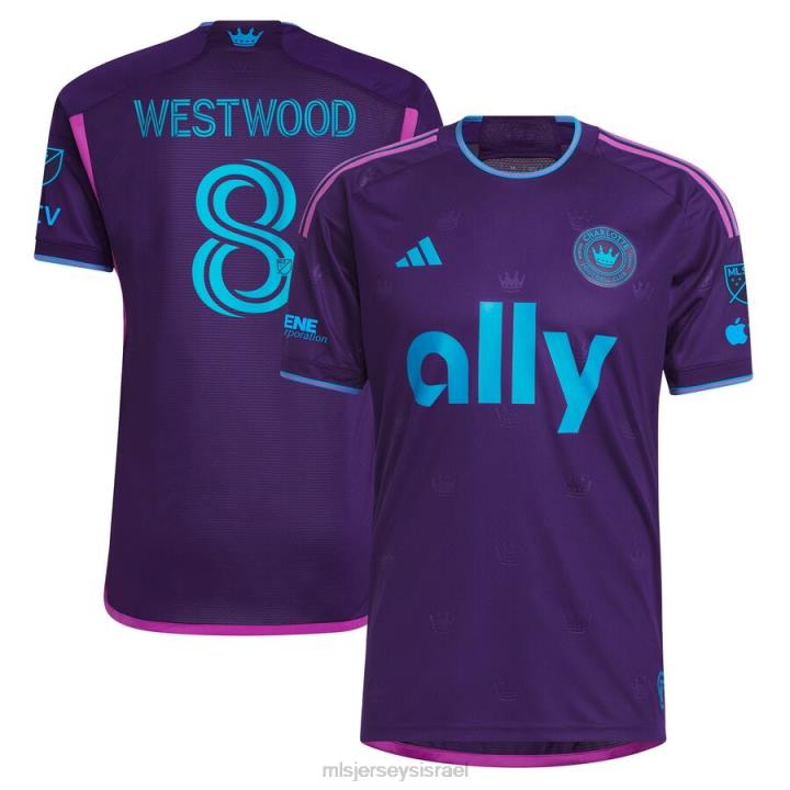 ג'רזי D66L717 MLS Jerseys גברים charlotte fc ashley westwood adidas purple 2023 crown jewel kit jersey אותנטי